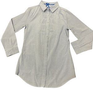 Antilia Famme Blue & White Pinstripes Tunic Top Size XLarge